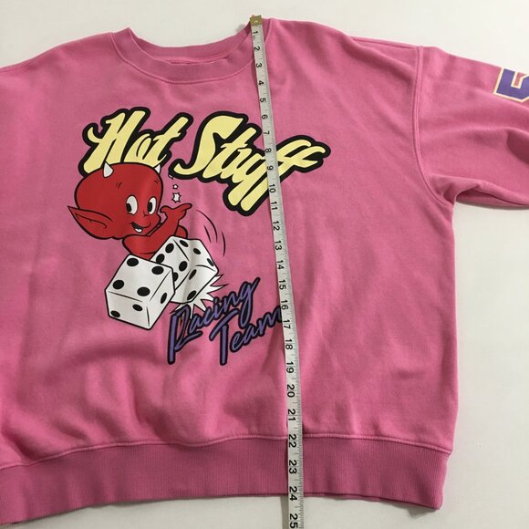 Divided H&M Womens M Oversized Pink Sweatshirt with Fleece Lining Graphic Top - Picture 13 of 15